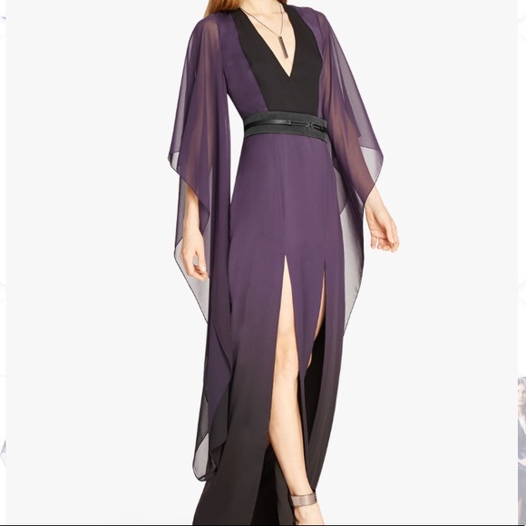 NWT Halston Heritage Front Slit Ombré Gown - Picture 3 of 8